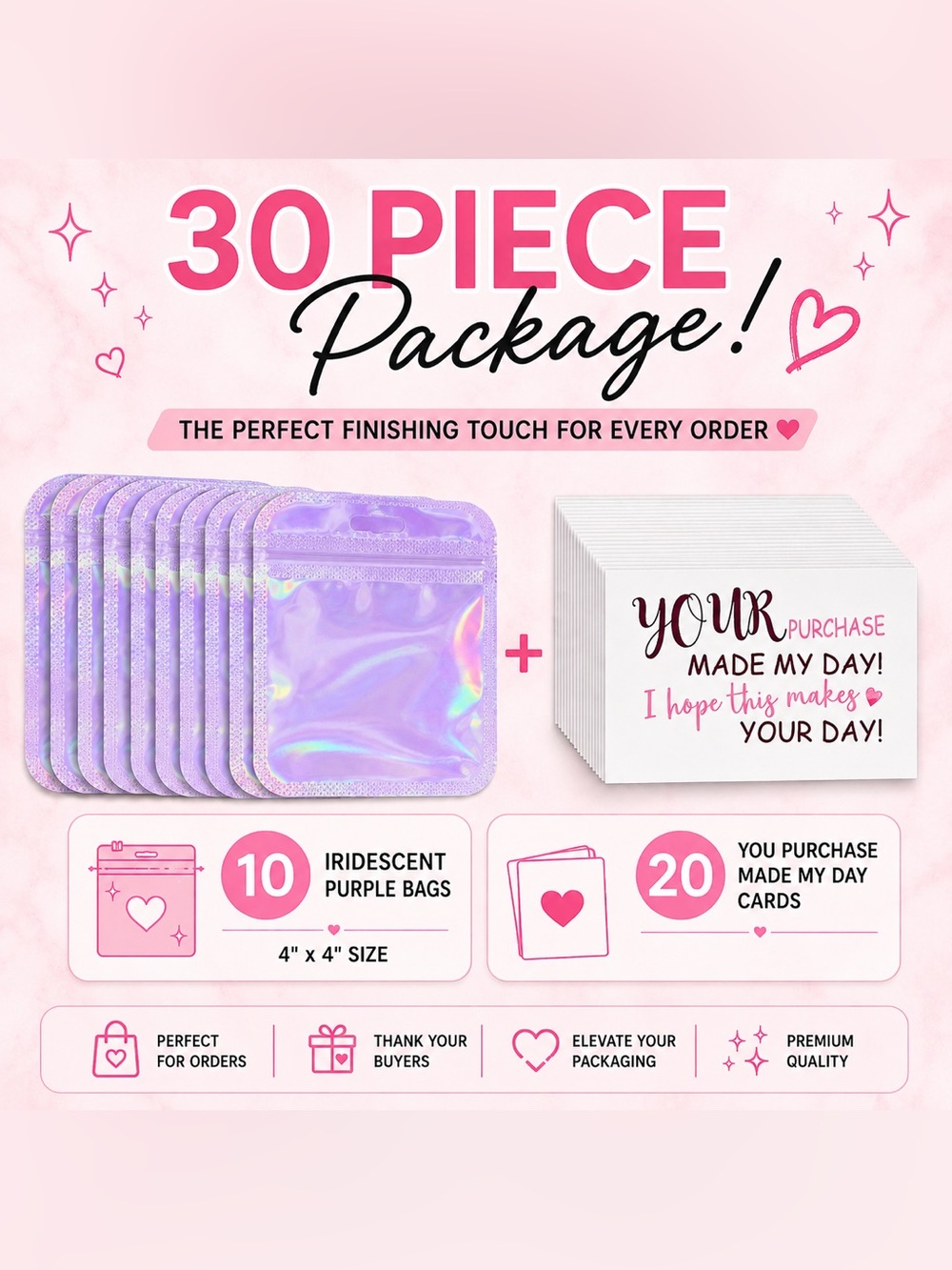 Iridescent Purple 30-Piece Packaging Set